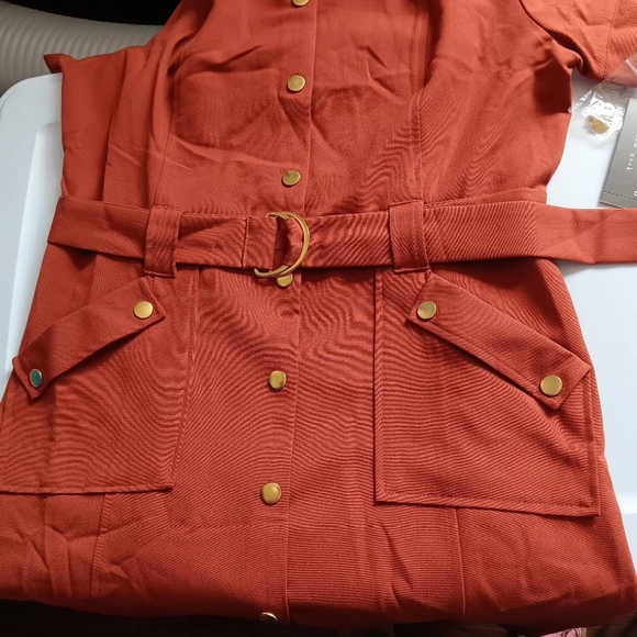 Sharagano Lepore shirt dress, size 10, snap buttons, short sleeves. - Picture 14 of 16